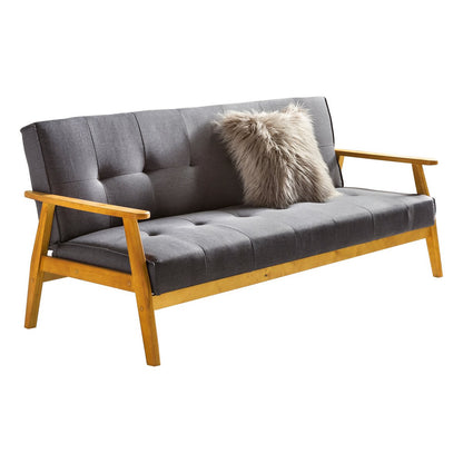Schlafsofa in dunkelgrauem Webstoff mit Holzgestell | VIA X SELECTION