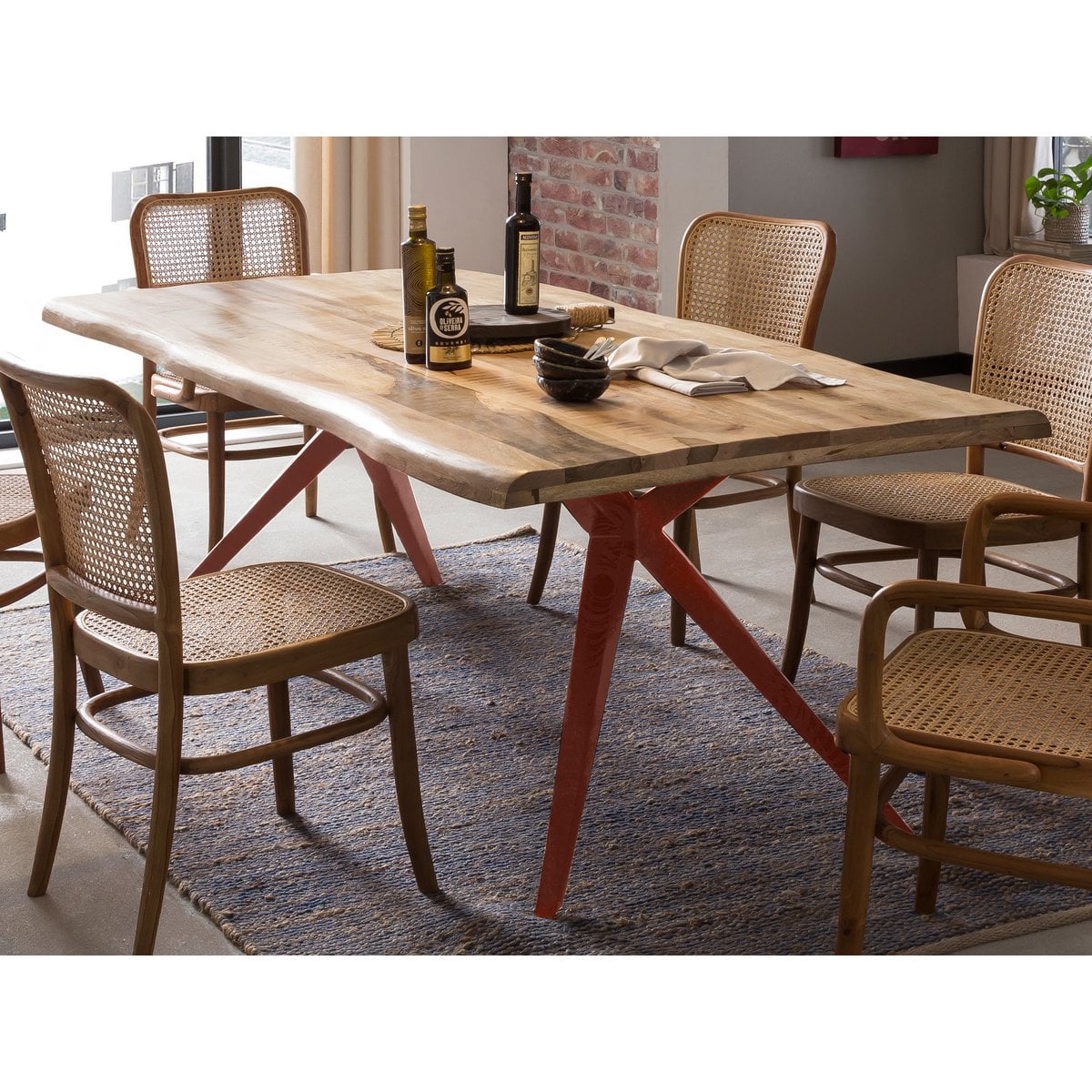 Esszimmerstuhl aus Teakholz mit Wiener Geflecht im Kaffeehaus-Stil | VIA X SELECTION