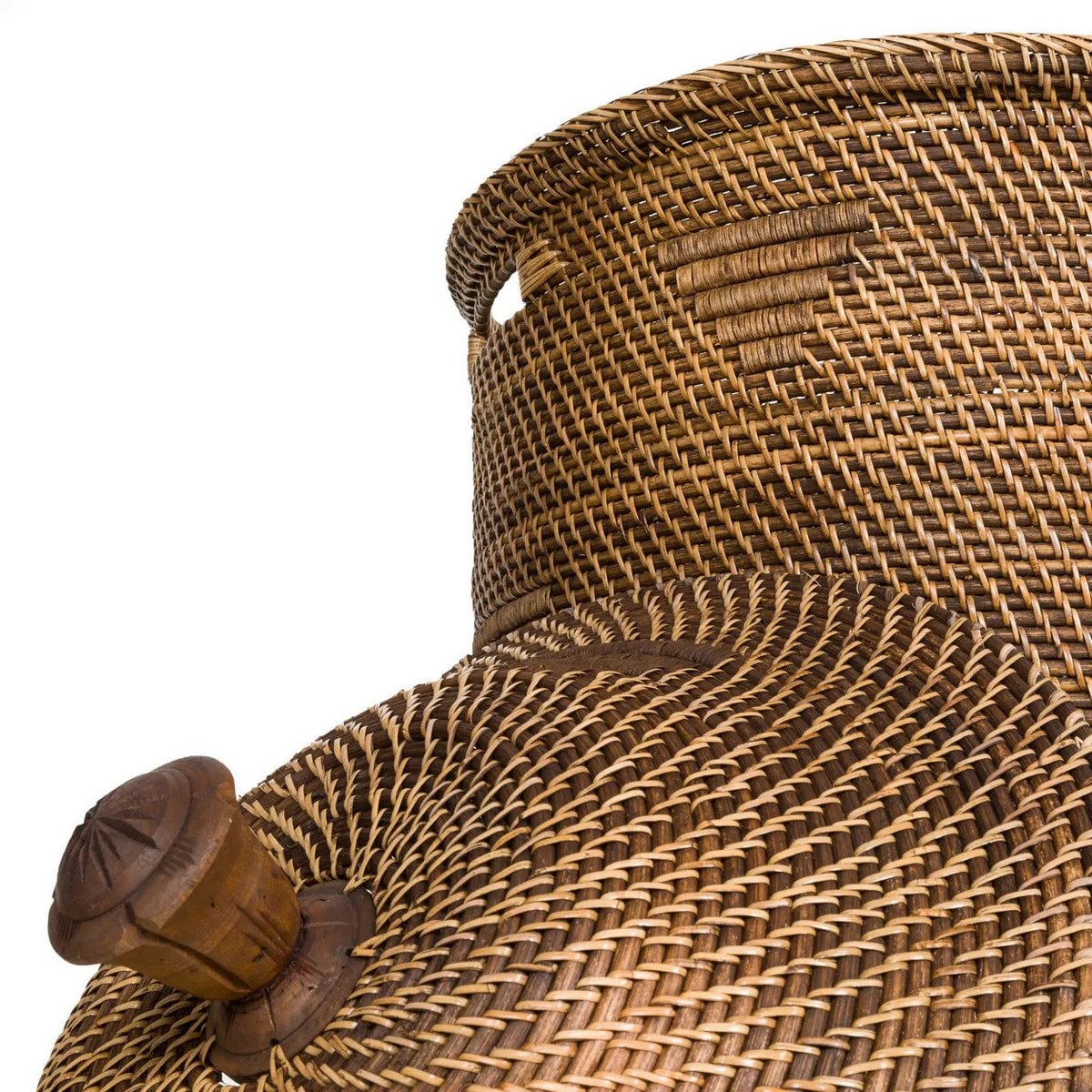 Wäschekorb aus Rattan natur-braun mit Deckel, 50 × 50 × 90 cm | VIA X SELECTION