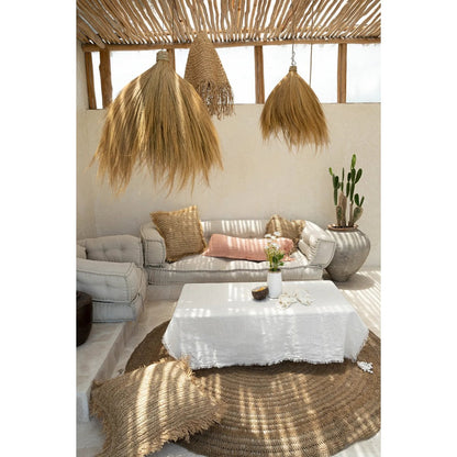 Großer Kissenbezug aus Raffia in Naturton, 60 × 60 cm | VIA X SELECTION