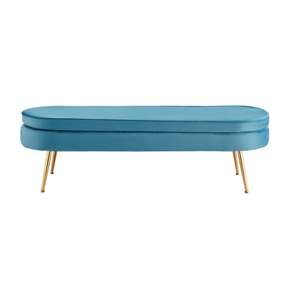 Lange Samt-Ottomane in Blau | VIA X SELECTION