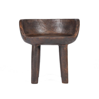 Niedriger Stuhl aus Holz dunkelbraun mit Schalenform | VIA X SELECTION