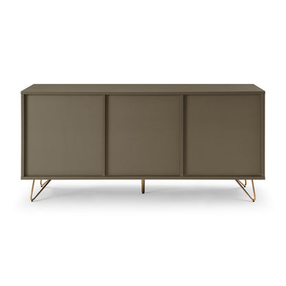 Sideboard grau mit 2 Türen und 3 Schubladen, 40 × 150 × 70 cm | VIA X SELECTION