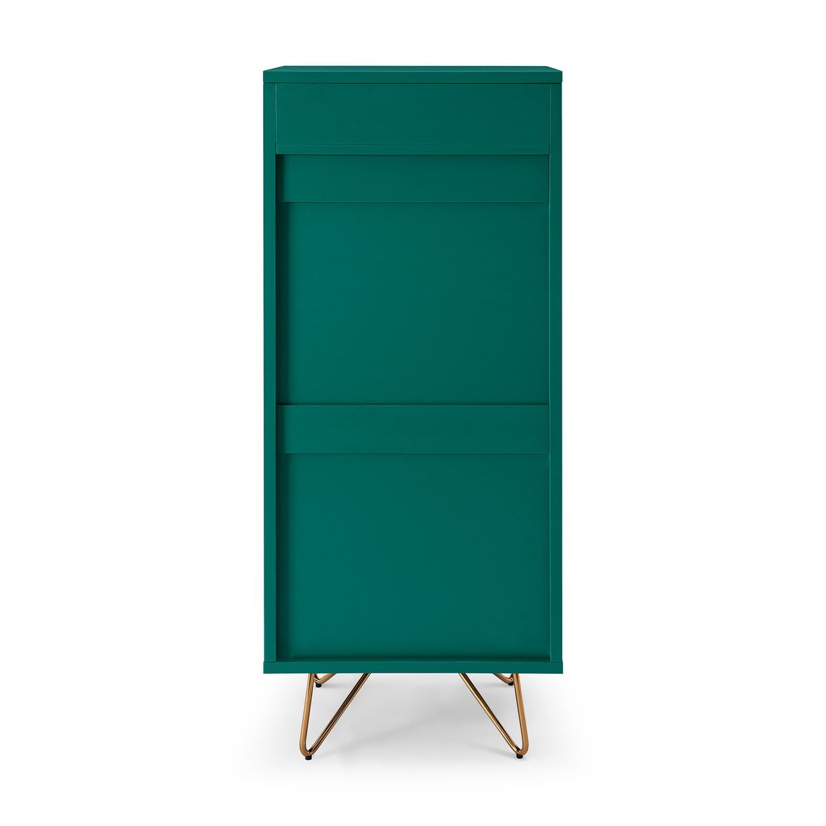 Hochkommode grün mit Spiegelklappe, 40 × 45 × 110 cm | VIA X SELECTION