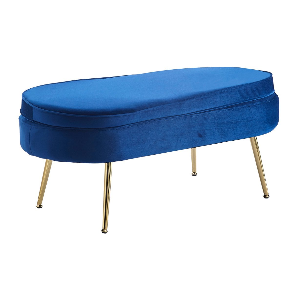Ovaler Samt-Pouf Dunkelblau | VIA X SELECTION