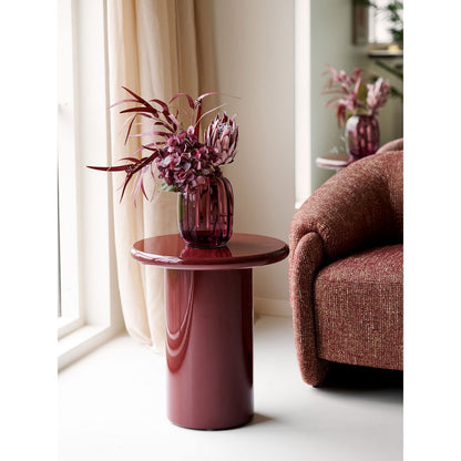 Runder Beistelltisch in Bordeaux, Ø, 45 × 50 cm | VIA X SELECTION