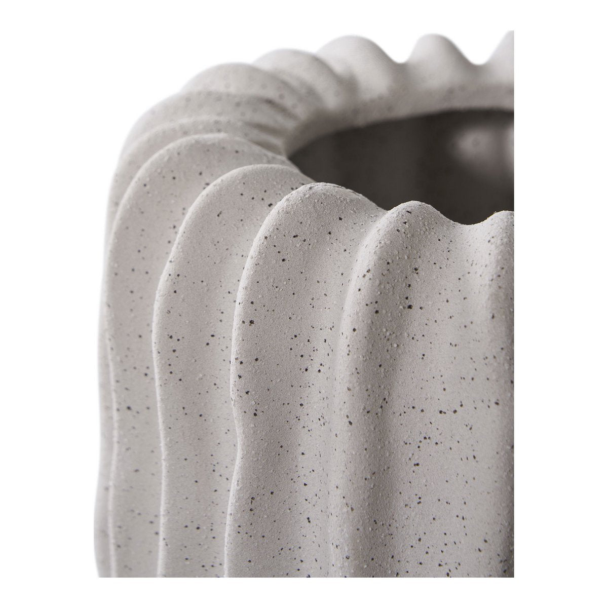 Blumentopf aus Keramik und Beton, Grau, 15,5 × 15,5 × 16 cm | VIA X SELECTION