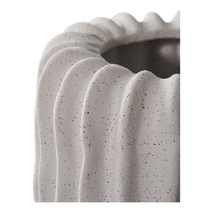 Blumentopf aus Keramik und Beton, Grau, 15,5 × 15,5 × 16 cm | VIA X SELECTION