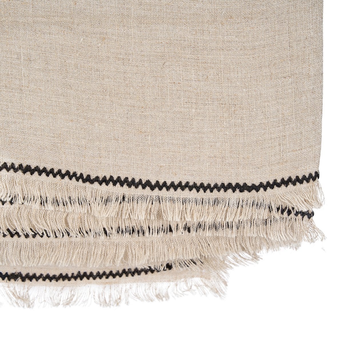 Leinentischdecke in Natur-Schwarz, 150 × 300 cm | VIA X SELECTION