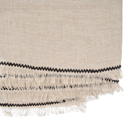 Leinentischdecke in Natur-Schwarz, 150 × 300 cm | VIA X SELECTION