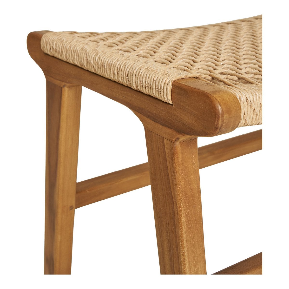 Fußhocker aus Teak und Polyrattan | VIA X SELECTION