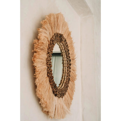 Runder Wandspiegel mit handwerklichem Rahmen 60 cm | VIA X SELECTION