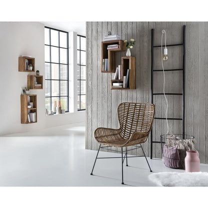 Rattansessel mit schwarzem Metallgestell | VIA X SELECTION