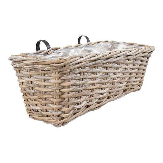 Hänge-Pflanzgefäß aus Kubu-Rattan, Natur, 60 ×, 20 × 23 cm | VIA X SELECTION