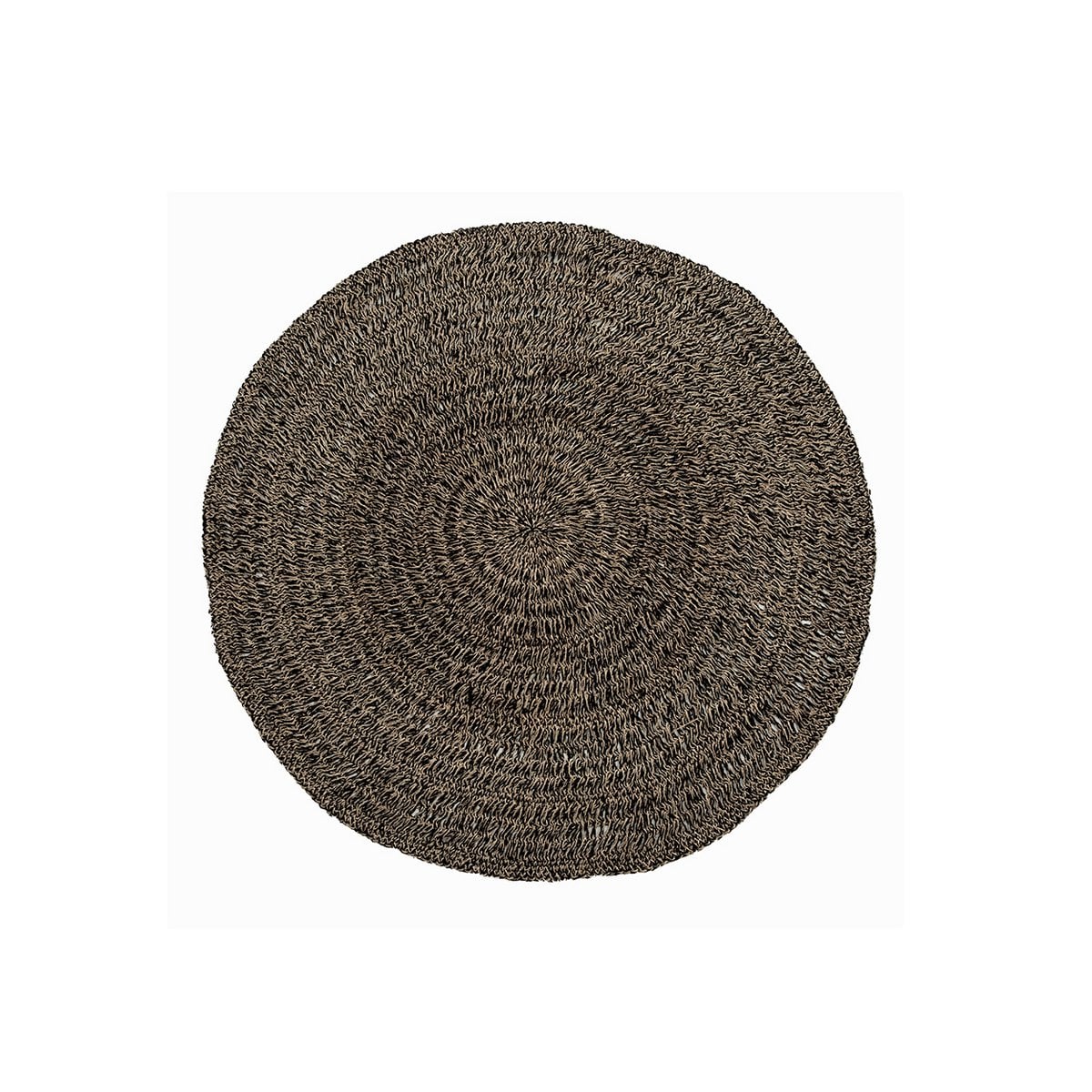 Runder Teppich aus Seegras natur-schwarz, Ø 150 cm | VIA X SELECTION