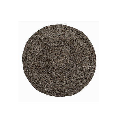 Runder Teppich aus Seegras natur-schwarz, Ø 150 cm | VIA X SELECTION