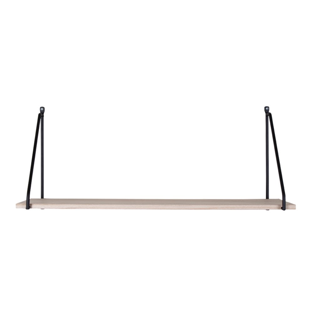 Regal aus schwarzem Stahl und Holz, 65 × 17 × 27 cm | VIA X SELECTION