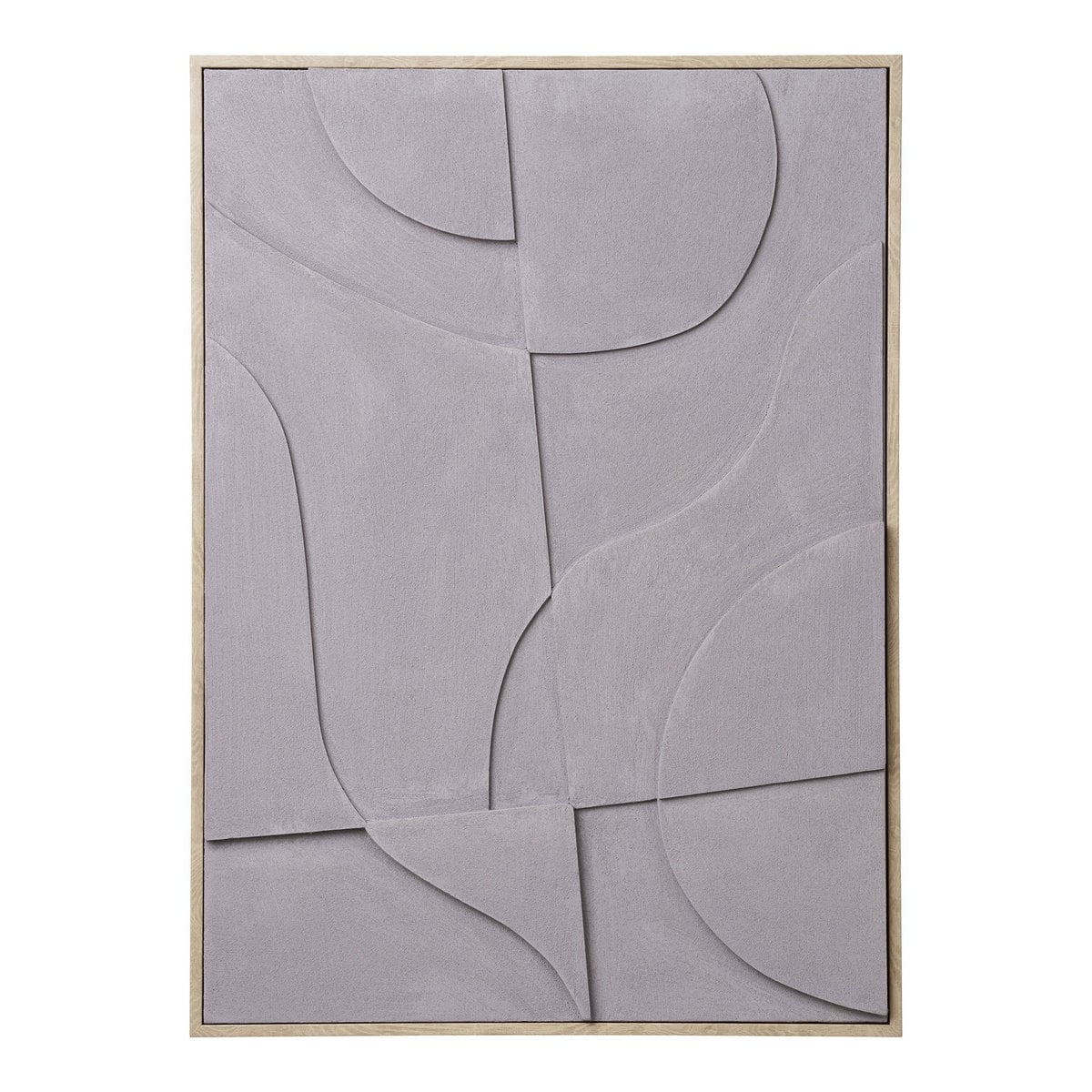 Graue geometrische Relief-Wanddekoration, 50 × 70 cm | VIA X SELECTION