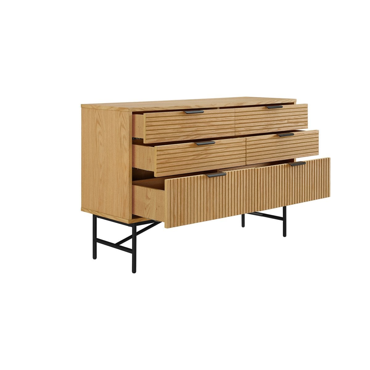 Breite Kommode mit Eichenfront, 40 × 120 × 80 cm | VIA X SELECTION