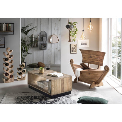 Sitzbank aus Teakholz natur 145 cm in Bootsform mit Stauraum | VIA X SELECTION