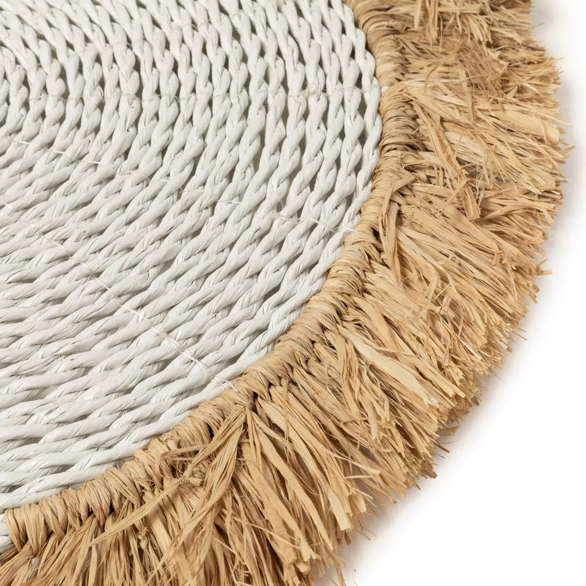 Platzset aus Seegras und Raffia in Weiß-Natur | VIA X SELECTION