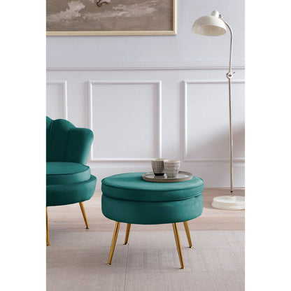 Runder Samt-Pouf Grün | VIA X SELECTION