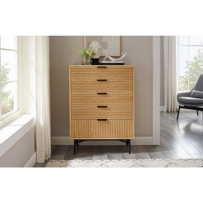 Hohe Kommode mit Eichenfront, 40 × 80 × 113 cm | VIA X SELECTION