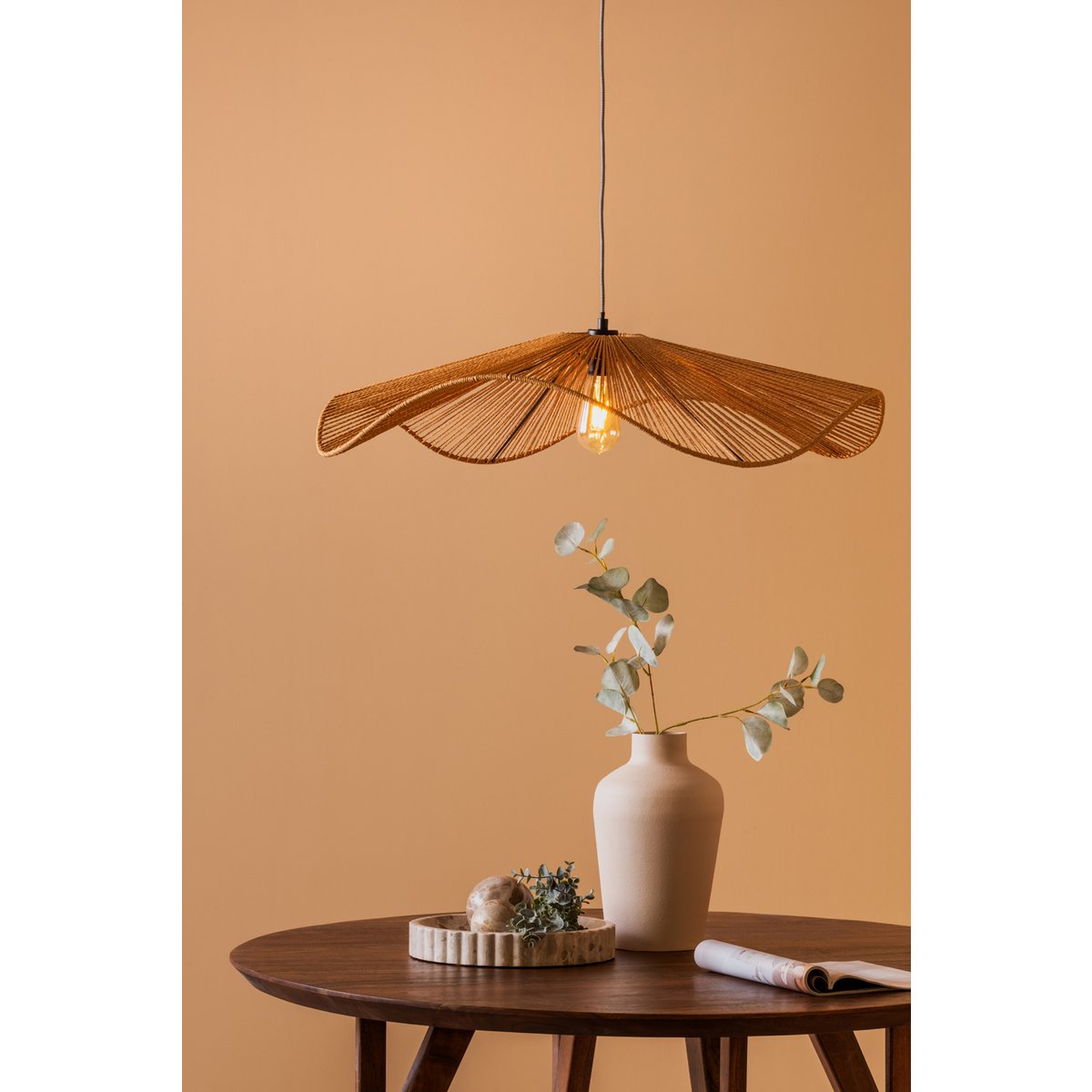 Leitmotiv Sombra Large Pendelleuchte aus Jute in Beige | VIA X SELECTION