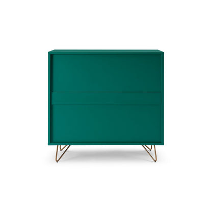 Kommode grün mit 4 Schubladen, 40 × 90 × 90 cm | VIA X SELECTION