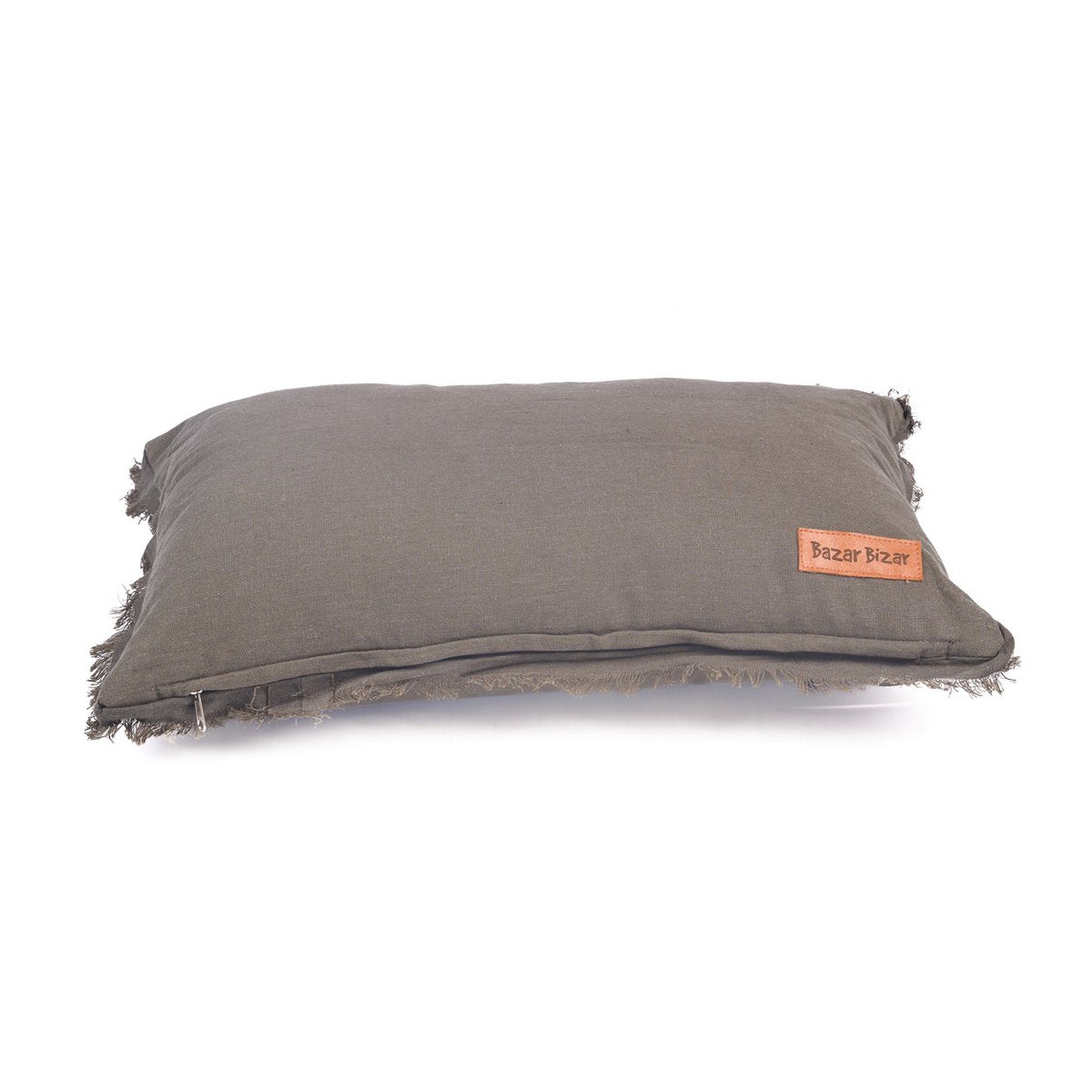 Kissenbezug aus Leinen in Grau mit Fransen, 30 × 50 cm | VIA X SELECTION