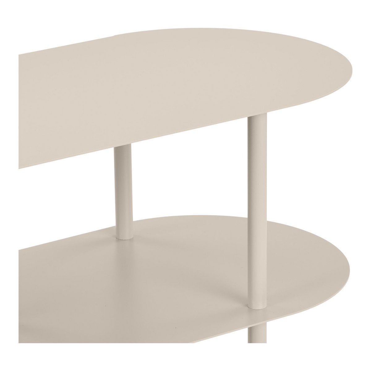 Sandfarbenes Metallregal, 31 × 118 × 97 cm | VIA X SELECTION