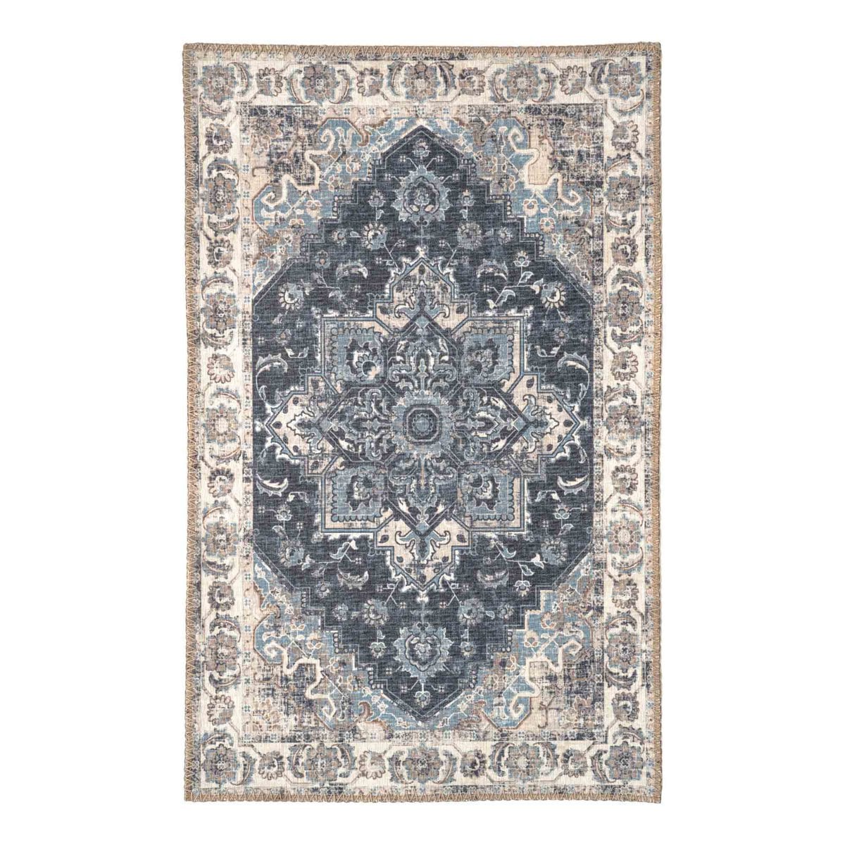 Fußmatte aus Chenille-Polyester blau, 50 × 80 cm | VIA X SELECTION