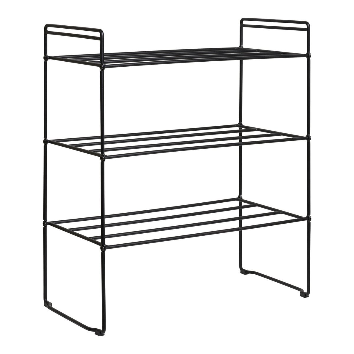 Offenes Schuhregal aus schwarzem Stahl 25 × 49,5 × 60 cm | VIA X SELECTION