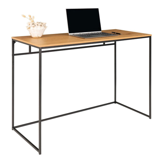 Schreibtisch schwarz mit Holzoptik, 100 × 45 cm | VIA X SELECTION