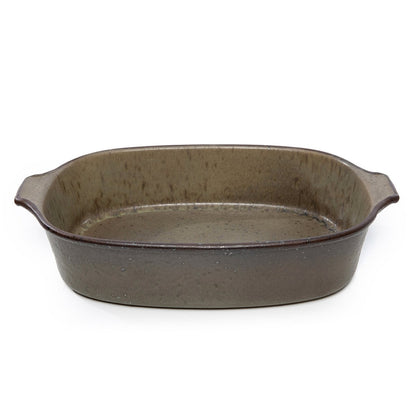 Große Servierform aus grün glasierter Keramik, 35 × 23 cm | VIA X SELECTION