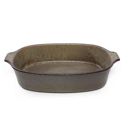 Große Servierform aus grün glasierter Keramik, 35 × 23 cm | VIA X SELECTION