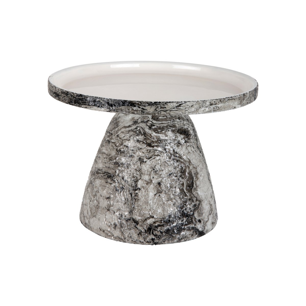 Beistelltisch mit Marmoroptik-Sockel, 42 × 42 × 29 cm | VIA X SELECTION