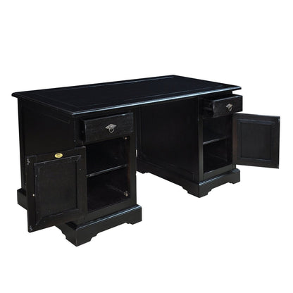 Schreibtisch aus Akazienholz mit Türen und Schubladen 150 cm | VIA X SELECTION