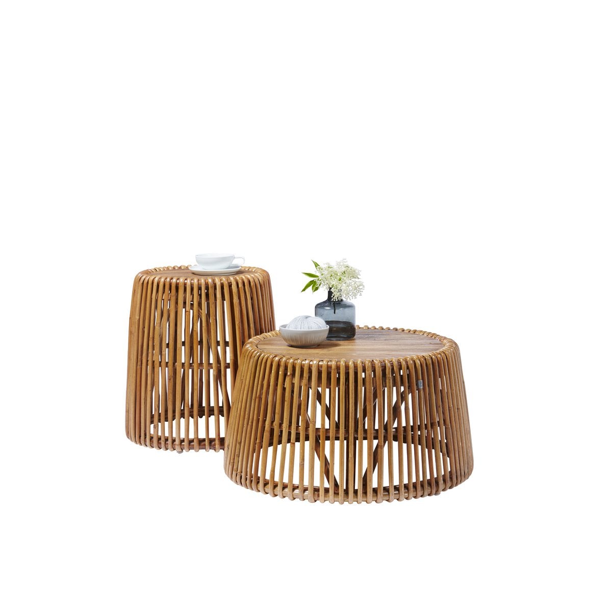 TOM TAILOR Home Beistelltisch aus Rattan und Glas, 69 × 69 × 38 cm | VIA X SELECTION