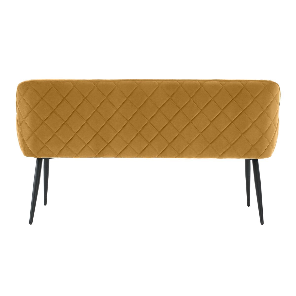 Sitzbank aus Samt senfgelb 160 cm mit Rautensteppung | VIA X SELECTION