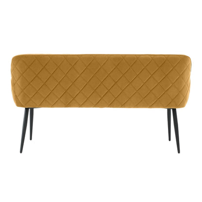Sitzbank aus Samt senfgelb 160 cm mit Rautensteppung | VIA X SELECTION