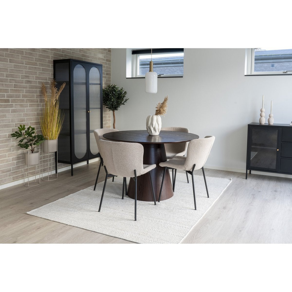 Esszimmerstuhl aus Bouclé beige im 2er-Set | VIA X SELECTION