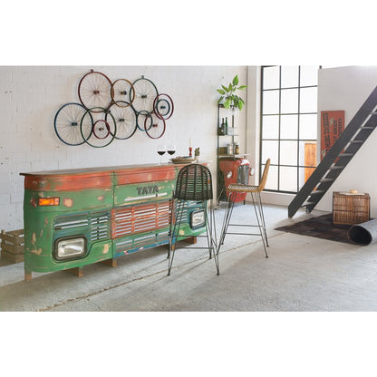Barhocker aus Rattan schwarz mit Rückenlehne | VIA X SELECTION