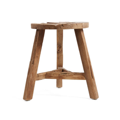 Hocker aus recyceltem Teakholz natur groß | VIA X SELECTION