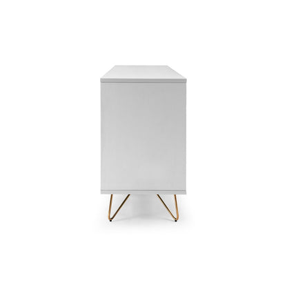 Kommode weiß mit 6 Schubladen, 40 × 120 × 70 cm | VIA X SELECTION