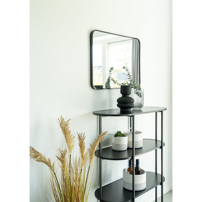Regal mit 4 ovalen Ablagen schwarz, 85 × 36 × 111 cm | VIA X SELECTION