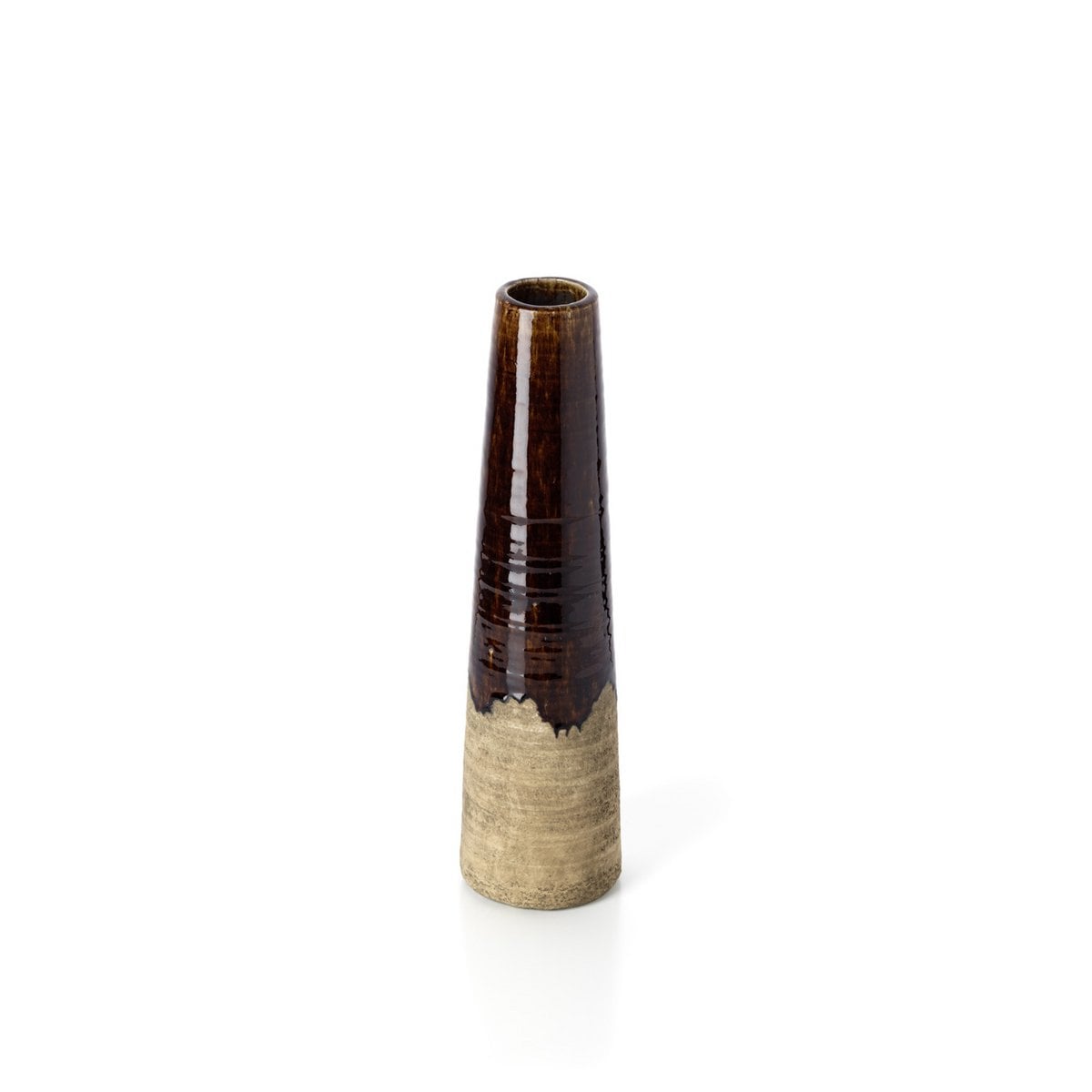 Schmale Vase aus braunem Steinzeug | VIA X SELECTION