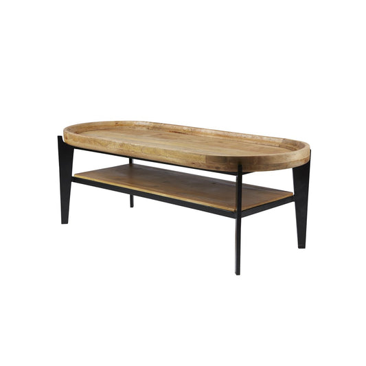 TOM TAILOR Home Couchtisch aus Mangoholz mit Tablett und Ablage, 50 × 120 × 40 cm | VIA X SELECTION