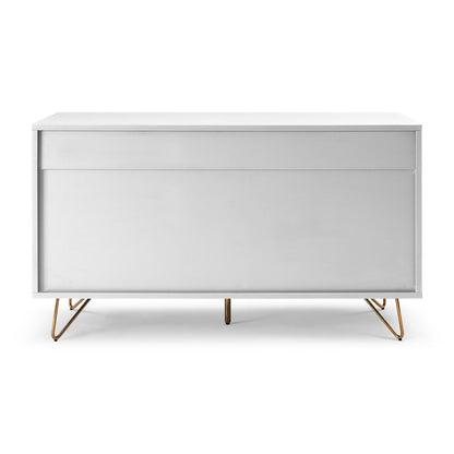 Kommode weiß mit 6 Schubladen, 40 × 120 × 70 cm | VIA X SELECTION