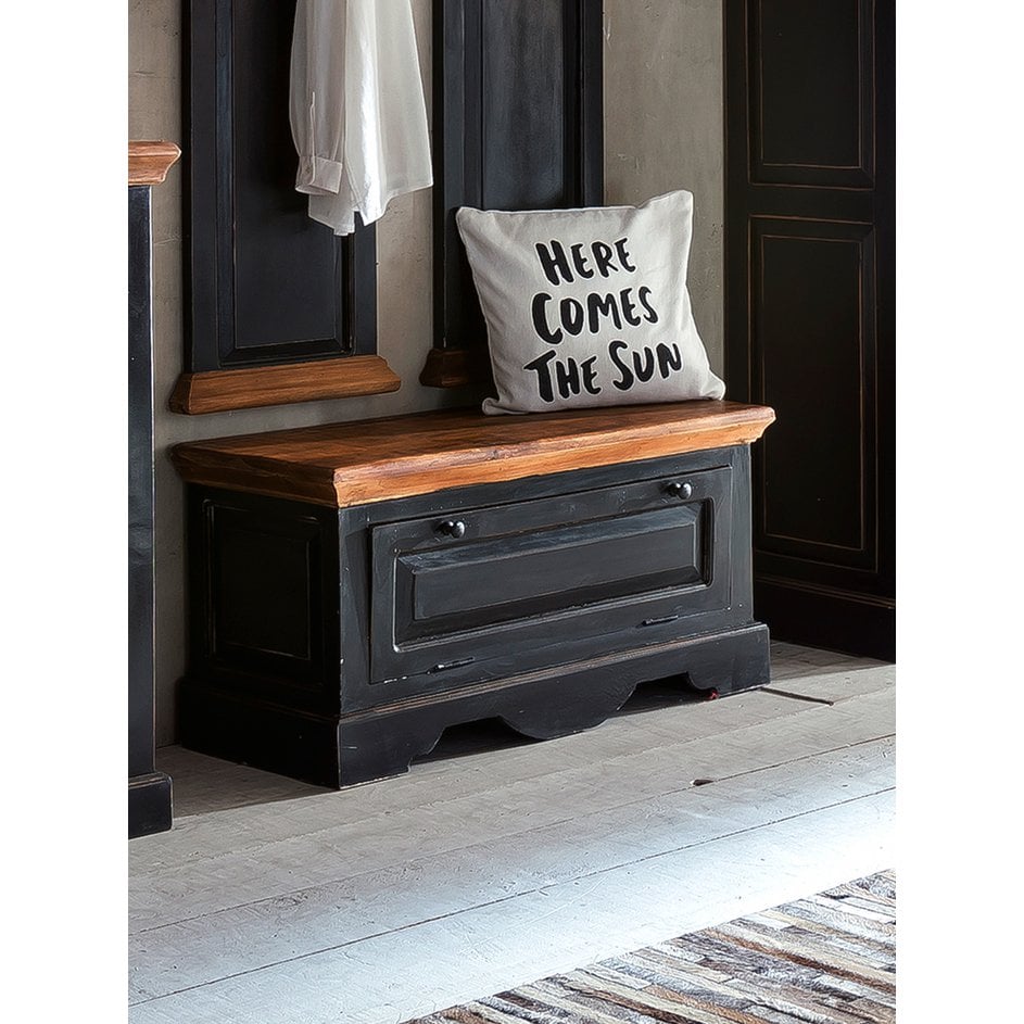 Schuhschrank mit Klappe im Antik-Look, 40 × 85 × 45 cm | VIA X SELECTION